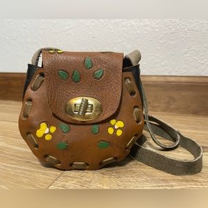 Artisian Crafted All Leather Mini Purse w/ Emboss